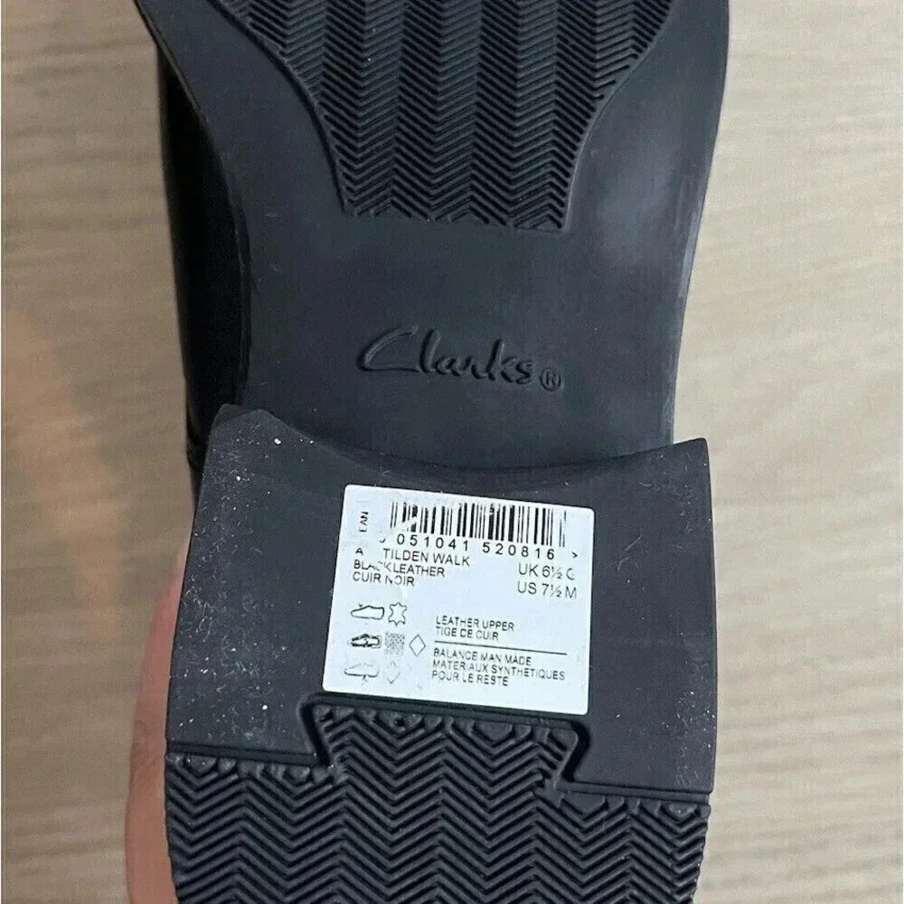 NEW Clarks Comfort Men’sTilden Walk Black Leather Lace Up Oxfords Size 7.5 M - Picture 8 of 9